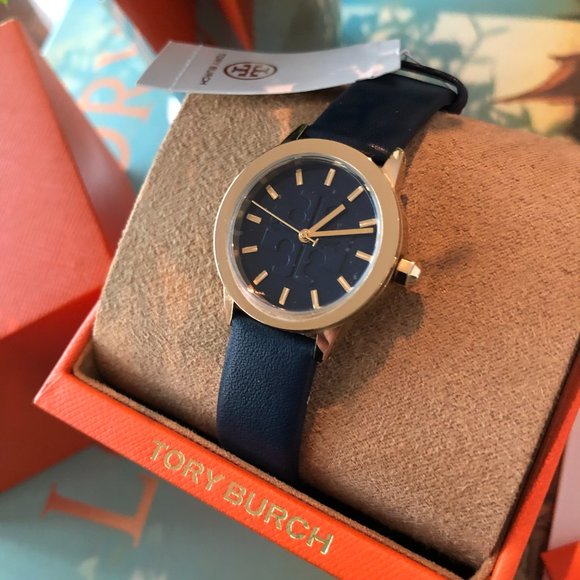 ? NEW Tory Burch Gigi Round Navy Watch main image 8